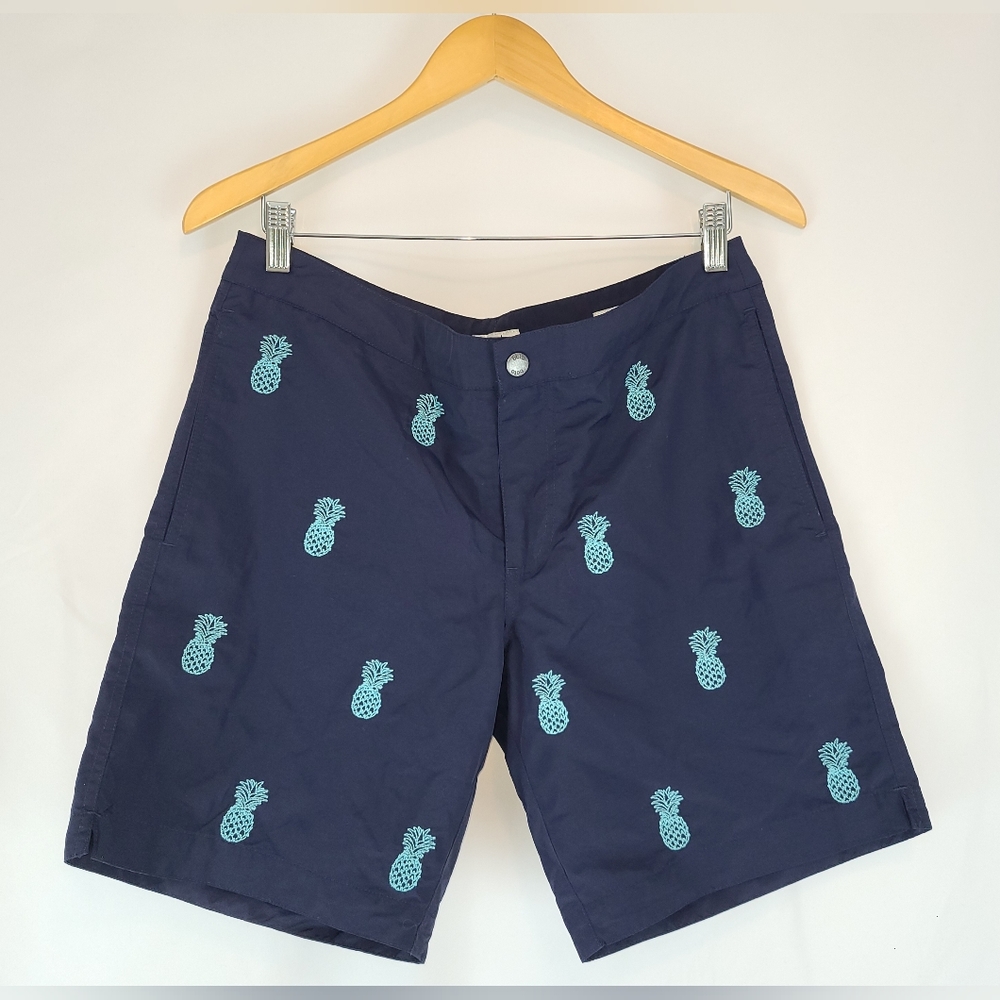 Boto Swimwear Men's Aruba Swim Board Shorts Trunks 8.5" Navy Pineapples,…